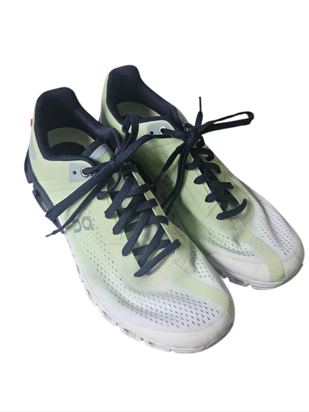On Cloudflow Meadow Green and White Running Shoes Women 9.5